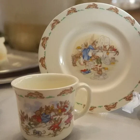 Bunnykins Children’s 3-Pcs Dish Set Bone China Royal Doulton England Collectable - Picture 2 of 16